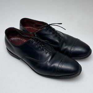 Brooks Brothers Black Leather Cap Toe Oxford Dress Shoes Mens 9 Made in USA